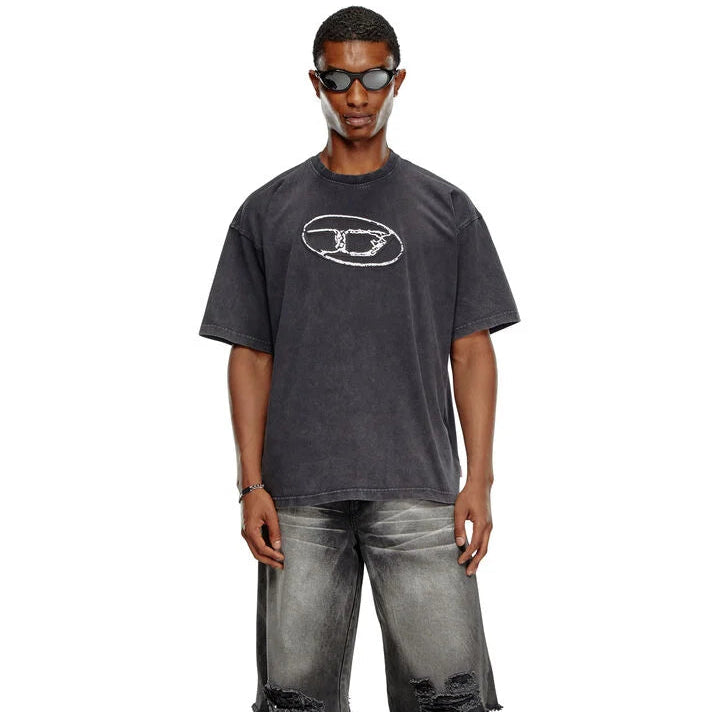 Faded T-shirt with Oval D print
