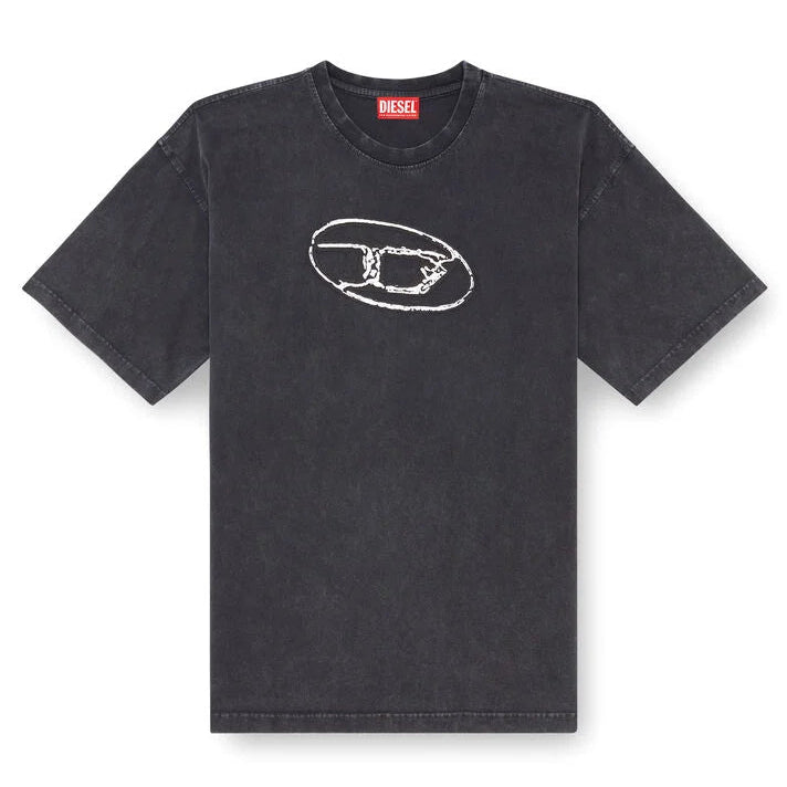 Faded T-shirt with Oval D print