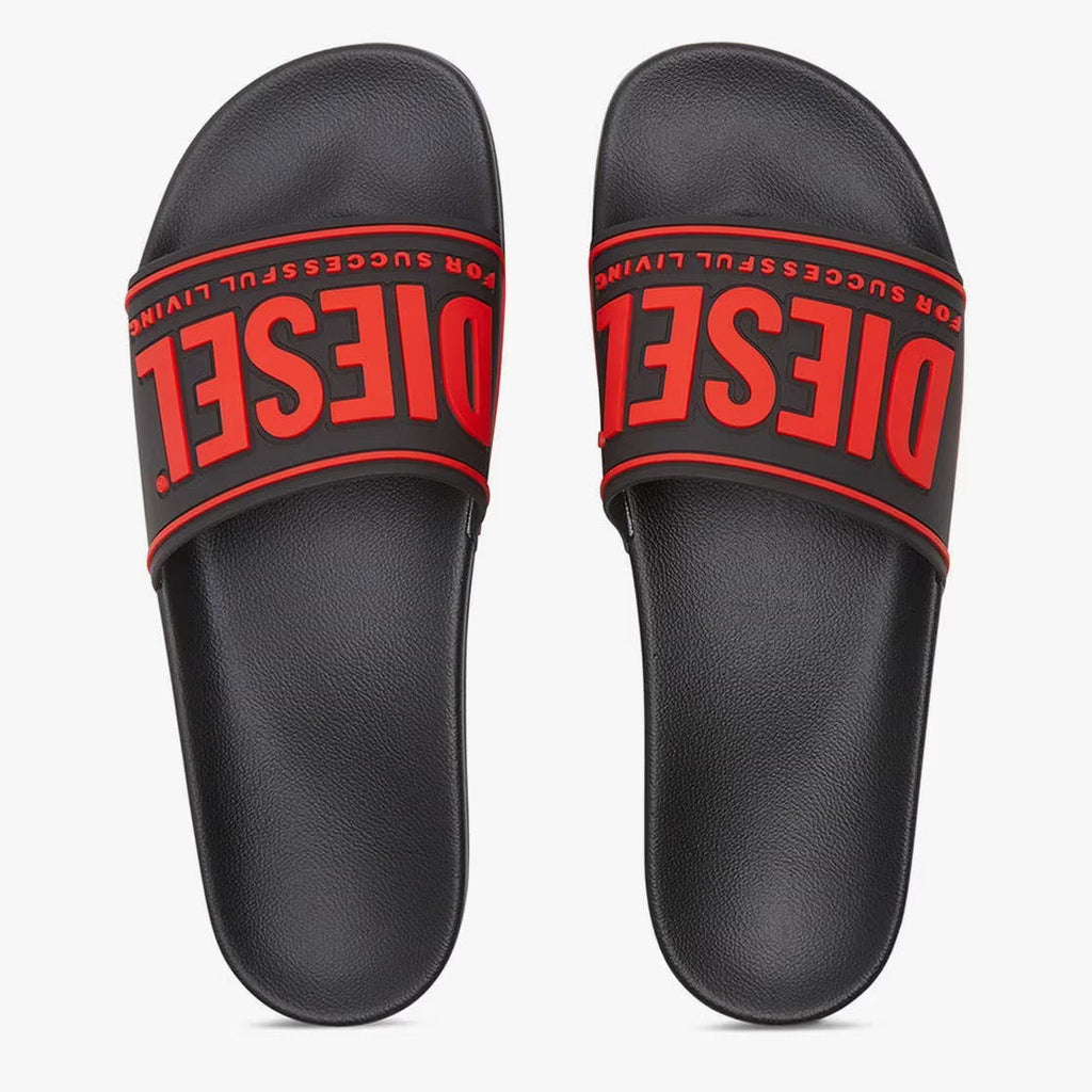 Sa-Mayemi-Rubber slides with embossed logo