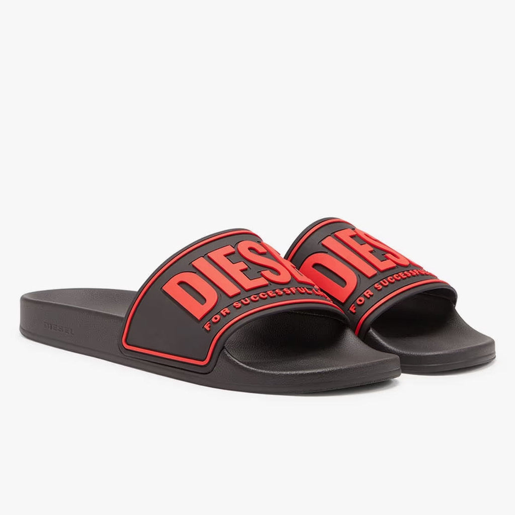 Sa-Mayemi-Rubber slides with embossed logo